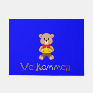 Velkommen Bear Blue  Doormat