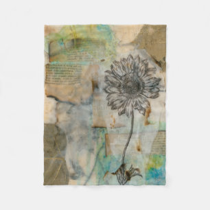 Vellum Floral I Fleece Blanket
