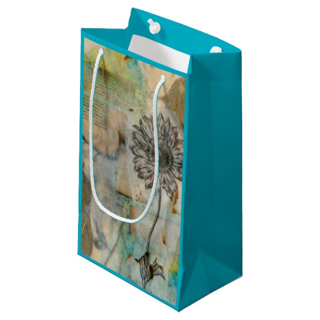 Vellum Floral I Small Gift Bag (Front Angled)
