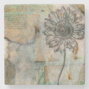 Vellum Floral I Stone Coaster