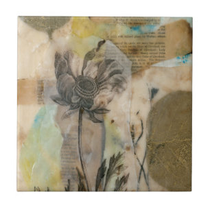 Vellum Floral II Ceramic Tile