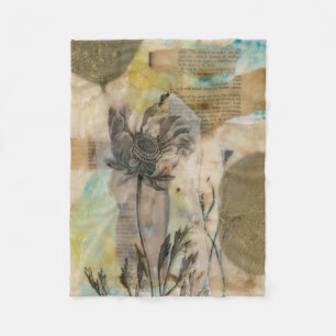 Vellum Floral II Fleece Blanket