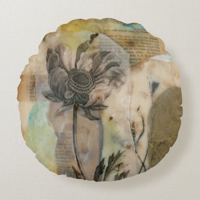 Vellum Floral II Round Cushion (Front)