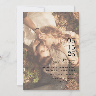 Vellum Look Hand Lettered Typography Photo Save The Date