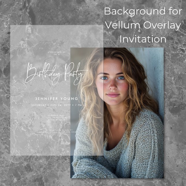 Vellum Photo Background Birthday Invitation (Creator Uploaded)