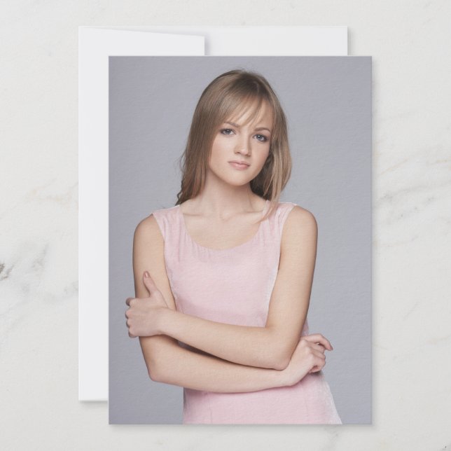 Vellum photo program birthday background card (Front)