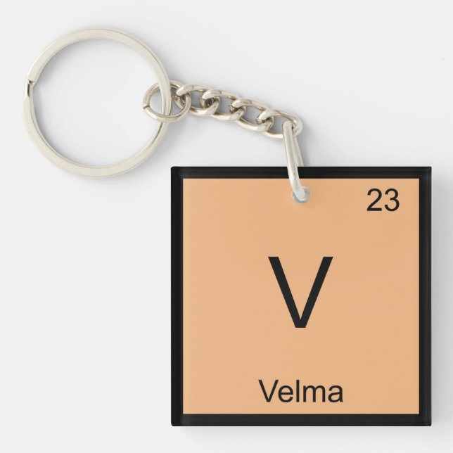 Velma Name Chemistry Element Periodic Table Key Ring (Front)