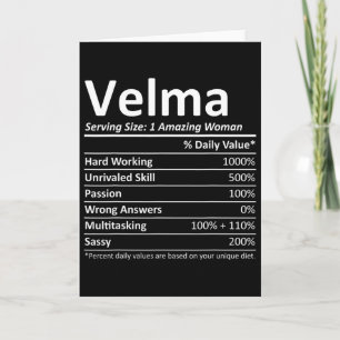 Velma Nutrition Personalized Name Funny Christmas Card