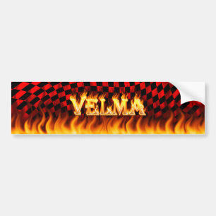 Velma real fire and flames bumper sticker design.