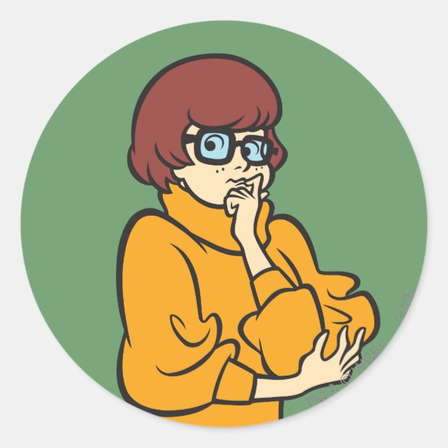 Velma Thinking Classic Round Sticker (Front)