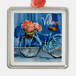 Velo Love Cycling Metal Ornament