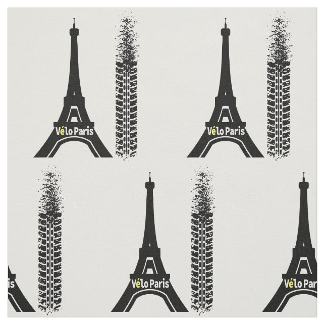 Velo Paris Bike Eiffel Tower Fabric (Swatch)