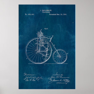 Velocipede Blueprint Poster