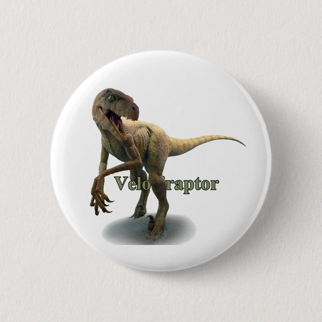 Velociraptor 6 Cm Round Badge (Front)