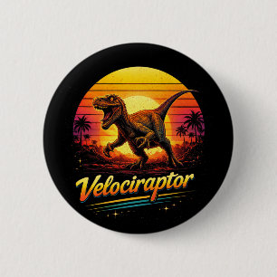 Velociraptor 6 Cm Round Badge