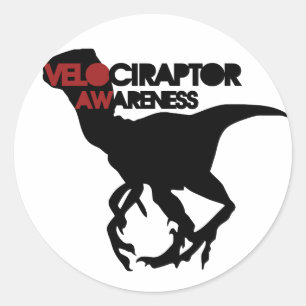 velociraptor awareness classic round sticker