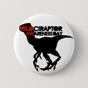 Velociraptor Awareness Day 6 Cm Round Badge
