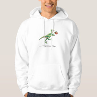 velociraptor cartoon dinosaur with basketball hoodie