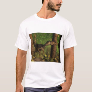 Velociraptor dinosaur in the forest T-Shirt