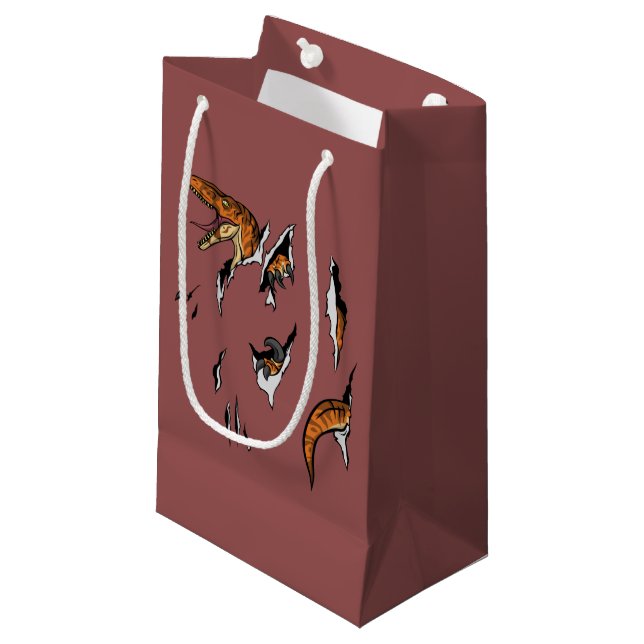 Velociraptor Escape Small Gift Bag (Front Angled)