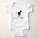 velociraptor funny science baby bodysuit<br><div class="desc">Funny dinosaur physics equation</div>