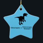 velociraptor funny science ceramic ornament<br><div class="desc">Funny dinosaur physics equation</div>