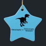 velociraptor funny science ceramic ornament<br><div class="desc">Funny dinosaur physics equation</div>