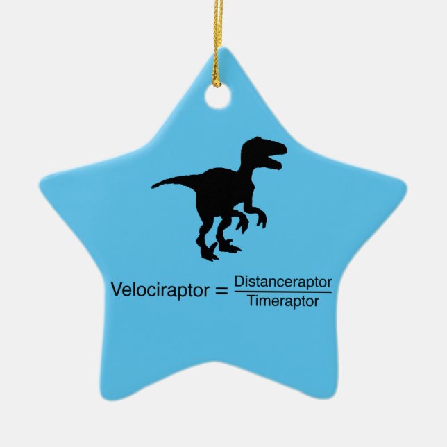 velociraptor funny science ceramic ornament (Front)