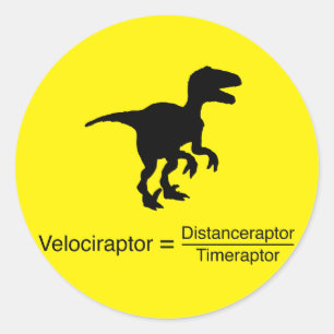 velociraptor funny science classic round sticker