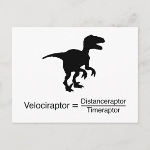 velociraptor funny science postcard