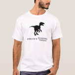 velociraptor funny science T-Shirt<br><div class="desc">Funny dinosaur physics equation</div>