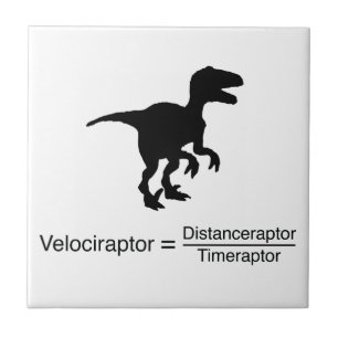 velociraptor funny science tile