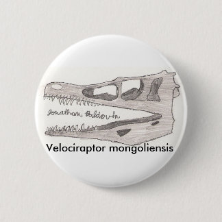 Velociraptor mongoliensis 6 cm round badge