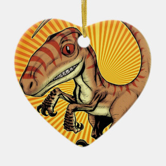 Velociraptor Raptor Dinosaur by Marco D Carillo Ceramic Tree Decoration