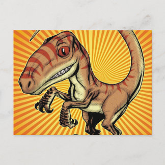 Velociraptor Raptor Dinosaur by Marco D Carillo Postcard