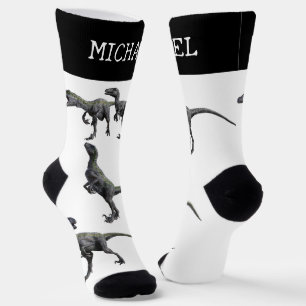 Velociraptor Raptor Dinosaur personalised Name Socks