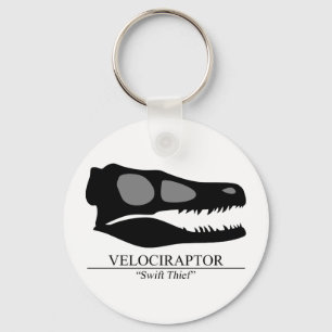 Velociraptor Skull Key Ring