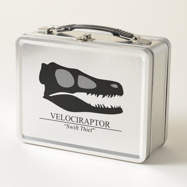 Velociraptor Skull Metal Lunch Box (Front)