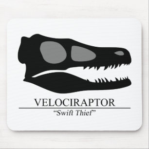 Velociraptor Skull Mouse Pad