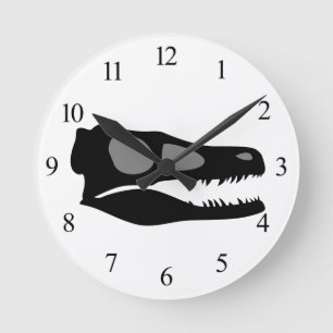 Velociraptor Skull Round Clock