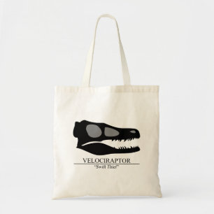Velociraptor Skull Tote Bag