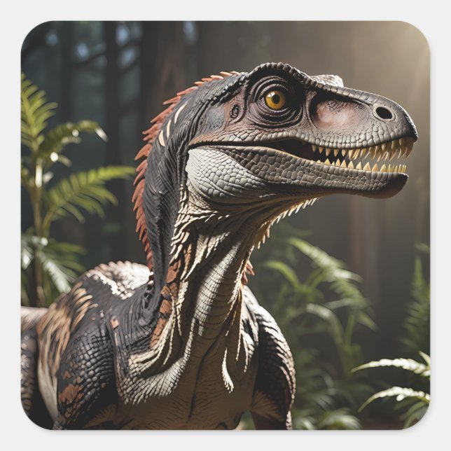 Velociraptor Square Sticker (Front)
