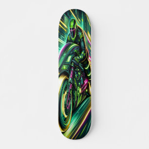 "Velocity Rush: Cyberpunk Racer Skateboard