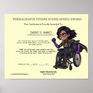 Velocity Wheelchair Super Speed Milestone Award Poster