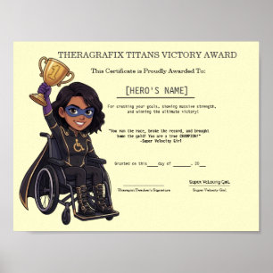 Velocity Wheelchair Victory Milestone Award Poster