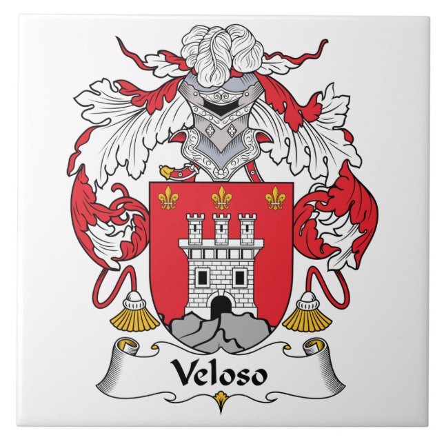 Veloso Family Crest Ceramic Tile (Front)