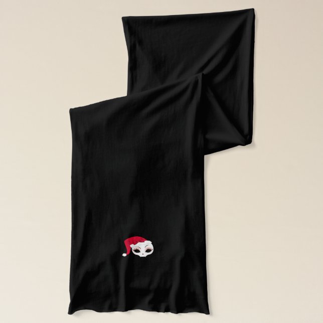 Velusa Skullie "More Naughty than Nice" Holiday Scarf (Left)