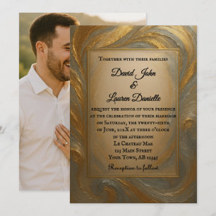 Velvet Alloy Photo Wedding Invitation