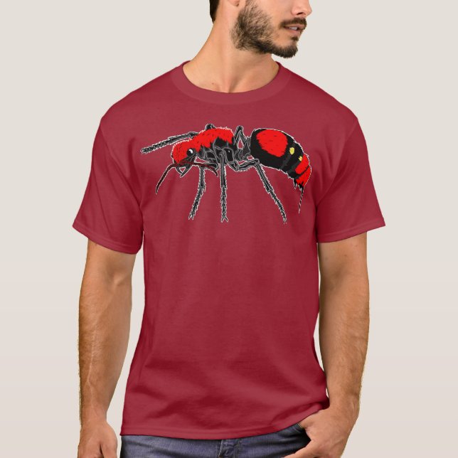 Velvet Ant Cow Killer Wasp  Small Design Adults T-Shirt (Front)