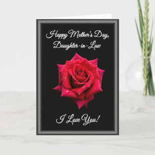 Velvet Black Rose Mothers Card